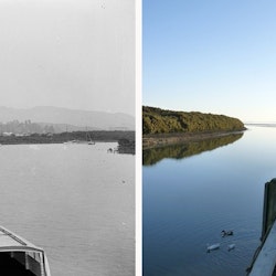 Shortland Wharf circa 1900 and 2020